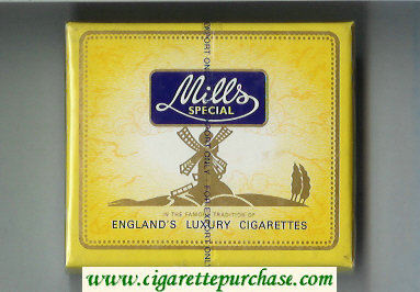 Mills Special cigarettes wide flat hard box