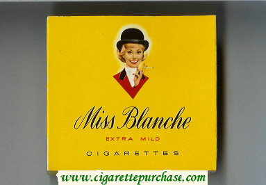 Miss Blanche Extra Mild cigarettes wide flat hard box