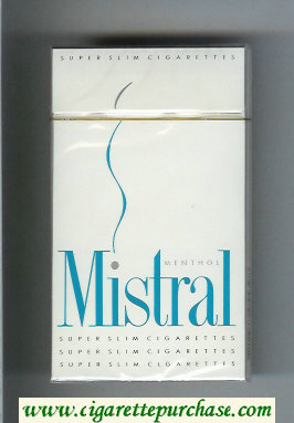 Mistral 100s Menthol Super Slim cigarettes hard box