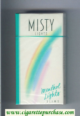 Misty Lights Menthol Lights Slims 100s cigarettes hard box