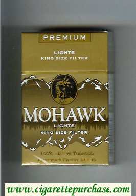 Mohawk Premium Lights King Size Filter Cigarettes hard box