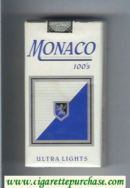Monaco Ultra Lights 100s Cigarettes soft box