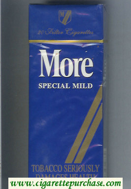 More Special Mild blue and gold 120s cigarettes hard box