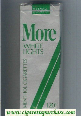 More White Lights Menthol grey and green 120s cigarettes soft box