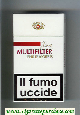 Multifilter Philip Morris Slims 100s white and red cigarettes hard box
