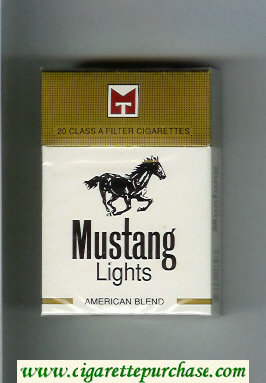 Mustang American Blend Lights cigarettes hard box