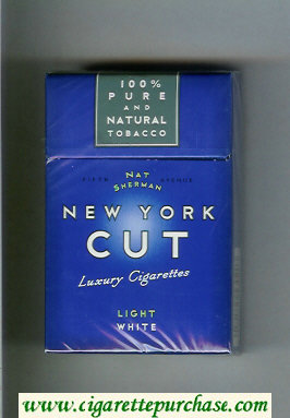 Nat Sherman New York Cut Light White cigarettes hard box