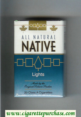 Native All Natural Lights cigarettes soft box