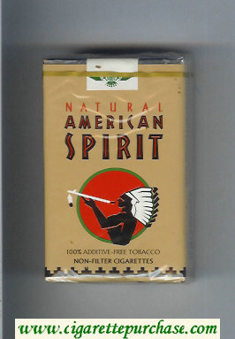 Natural American Spirit Non-Filter brown cigarettes soft box