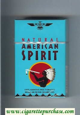 Natural American Spirit Regular blue cigarettes hard box