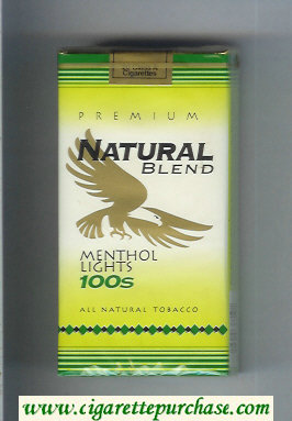 Natural Blend Premium Menthol Lights 100s cigarettes soft box