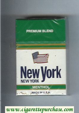 New York Premium Blend Menthol cigarettes hard box