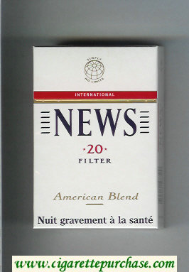 News American Blend Filter International cigarettes hard box