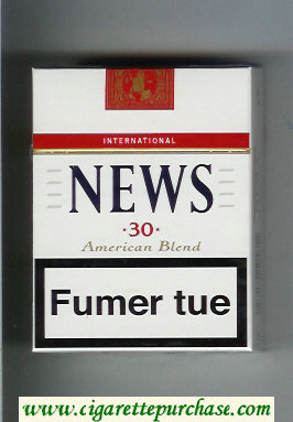 News 30 American Blend International white and red cigarettes hard box