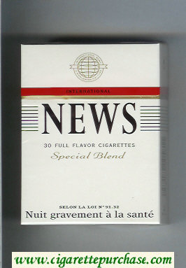 News Special Blend International 30 Full Flavor cigarettes hard box