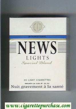 News Lights Special Blend International 30 light cigarettes hard box