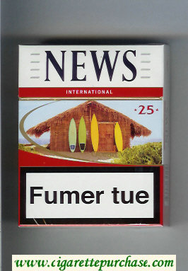News 25 International white and red cigarettes hard box
