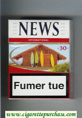 News 30 International white and red cigarettes hard box