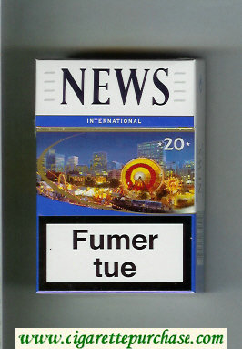 News 20 International white and blue cigarettes hard box