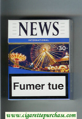 News 30 International white and blue hard box cigarettes