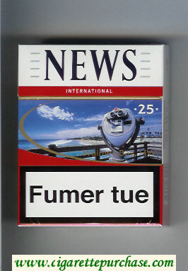 News International 25 Waimea Bay, HW white and red cigarettes hard box
