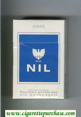 Nil Lights white and blue cigarettes hard box