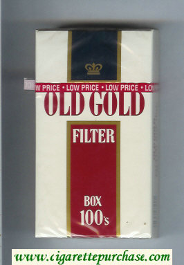 Old Gold Filter Box 100s cigarettes hard box