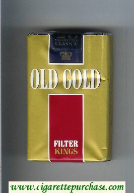 Old Gold Filter Kings gold and red cigarettes soft box