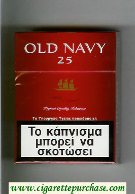 Old Navy 25 Highest Quality Tobaccos red cigarettes hard box