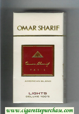 Omar Sharif Lights Deluxe 100s cigarettes hard box