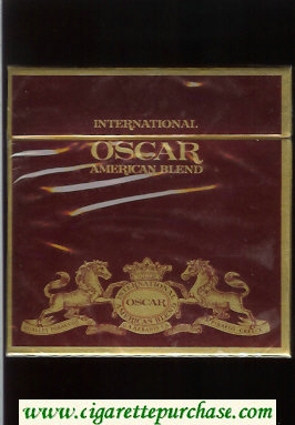 Oscar International American Blend cigarettes wide flat hard box