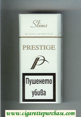 P Prestige Slims 100s white and white cigarettes hard box