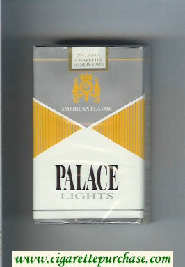 Palace Lights silver and yellow and white cigarettes soft box