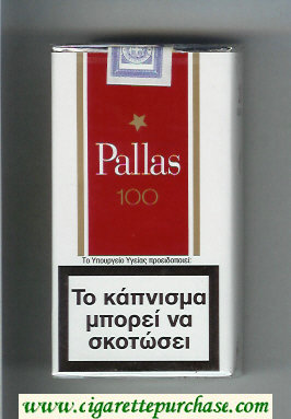 Pallas 100s white and red cigarettes soft box