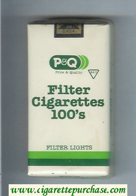 PandQ Filter Cigarettes Filter Lights 100s Cigarettes soft box