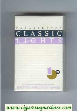 Papastratos Classic Lights cigarettes hard box