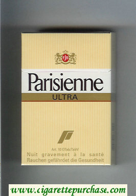 Parisienne Ultra yellow cigarettes hard box