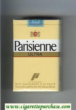 Parisienne Ultra yellow cigarettes soft box
