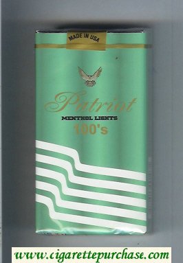 Patriot Menthol Lights 100s cigarettes soft box