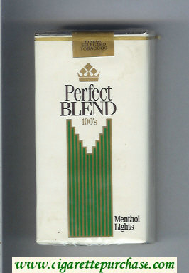 Perfect Blend 100s Menthol Lights cigarettes soft box