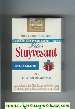 Peter Stuyvesant Extra Lights 20 King Size cigarettes hard box