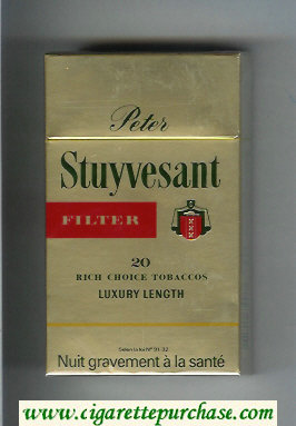 Peter Stuyvesant Filter 100s gold cigarettes hard box