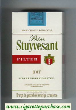 Peter Stuyvesant Filter 100s cigarettes hard box