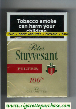 Peter Stuyvesant Filter 100s gold 25 cigarettes hard box