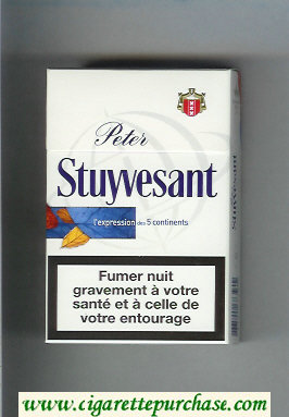 Peter Stuyvesant white and blue cigarettes hard box