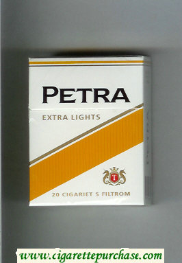 Petra Extra Lights hard box cigarettes