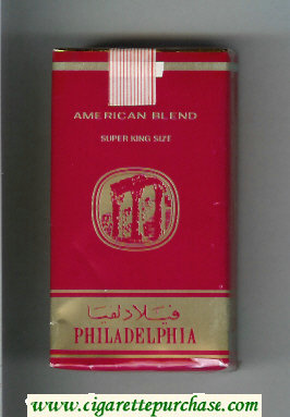 Philadelphia American Blend 100s red and gold cigarettes soft box