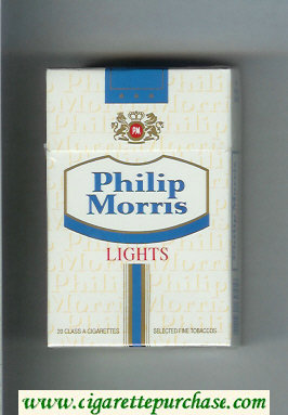 Philip Morris Lights cigarettes hard box