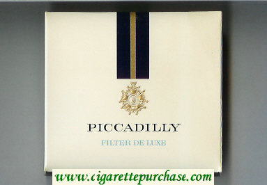 Piccadilly Filter De Luxe cigarettes wide flat hard box