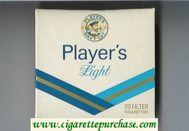 Player's Navy Cut Light cigarettes white and blue wide flat hard box